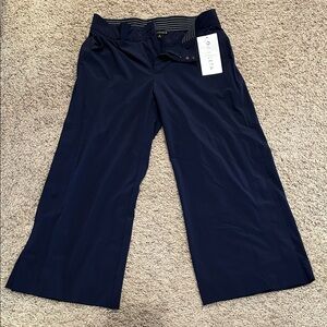 Athleta Navy Trousers with Striped Waistband